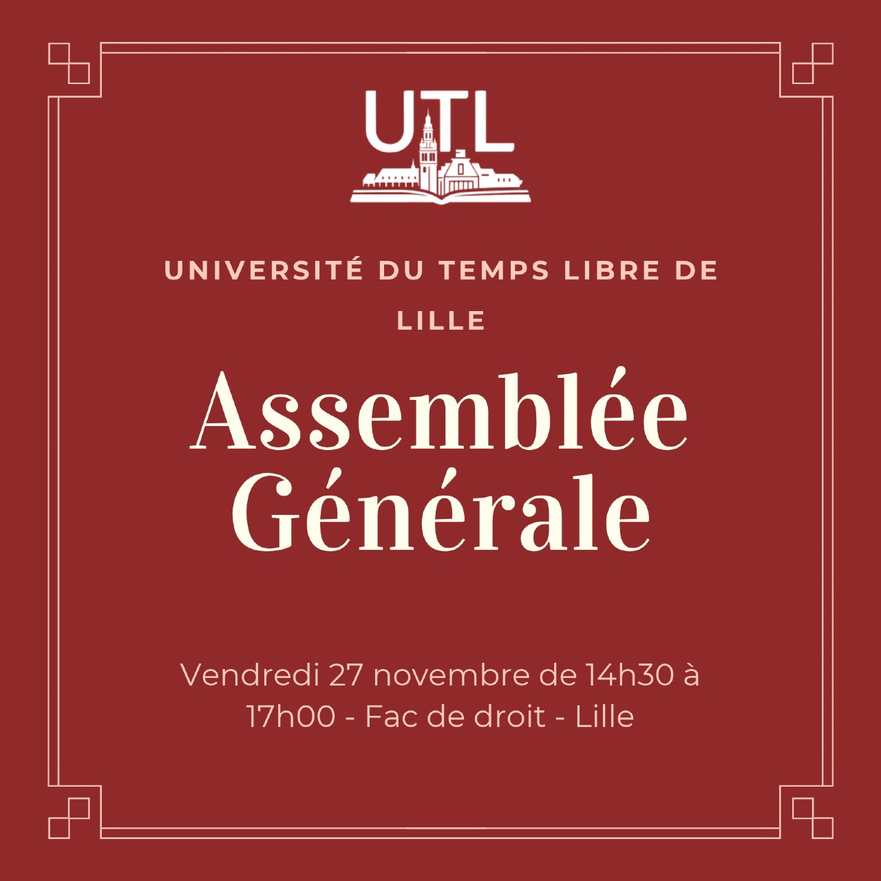 Assemblée générale de l’Université du Temps Libre de Lille